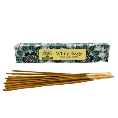 Incenso Natural Masala White Sage com caixa decorativa floral