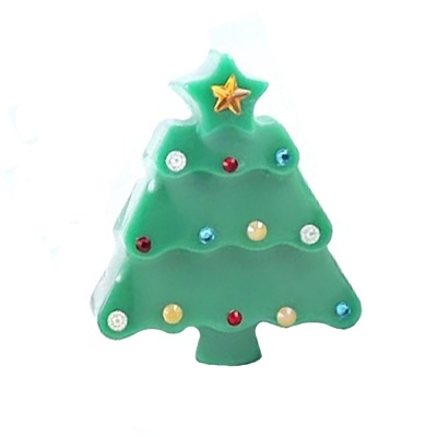 FIGURA DE ÁRVORE DE NATAL VERDE COM DECORAÇÕES COLORIDAS