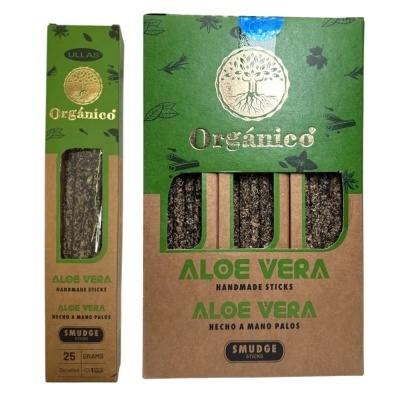 Caixas de incenso Orgânico Aloe Vera com sticks visíveis