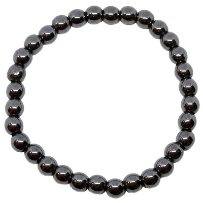 Pulseira de contas pretas brilhantes em círculo