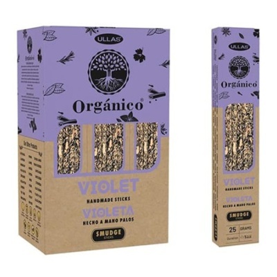 Embalagem de sticks artesanais de defumação Orgânico ULLAS cor violeta