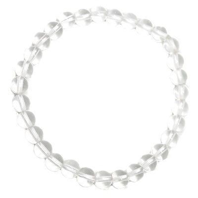 Pulseira de contas redondas transparentes