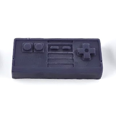 Comando retro de videojogos azul escuro em silicone