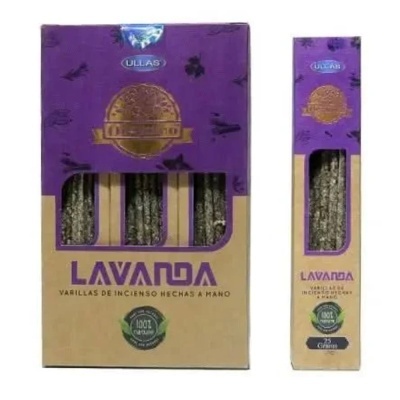 Embalagem de incienso de lavanda feita à mão