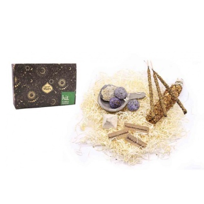 Conjunto Kit SPA com bálsamos, varetas aromáticas, starfish e etiquetas em caixa decorativa