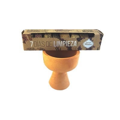 Caixa de incenso e suporte de cerâmica laranja