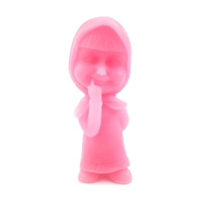 Figura decorativa rosa translúcida em forma de boneca