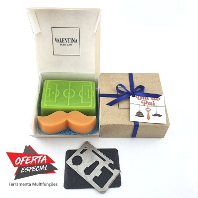 Conjunto de sabonetes e ferramenta multifunções com embalagem para Dia do Pai
