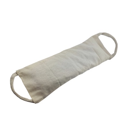 Suporte de tecido bege com alças de corda