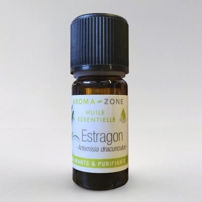 Frasco de óleo essencial Estragon da Aroma Zone com tampa preta