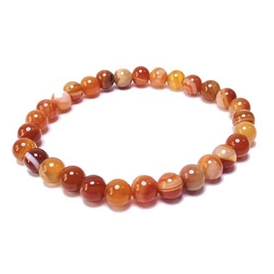 Pulseira de contas de ágata em tons castanhos e laranja