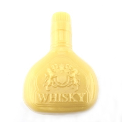 Garrafas cerâmicas creme com relevo WHISKY