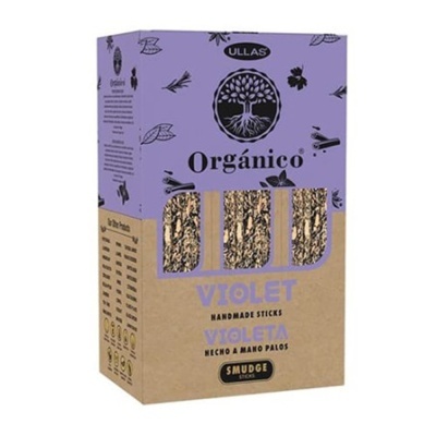 Caixa de sticks orgânicos violeta com janela a mostrar os palitos