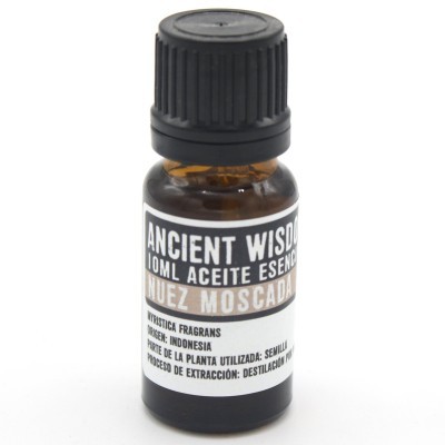 Frasco pequeno de óleo essencial de nuez moscada