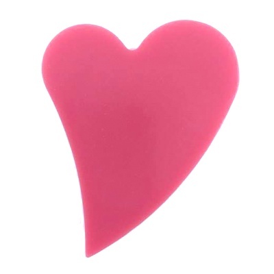Coração de plástico rosa assimétrico