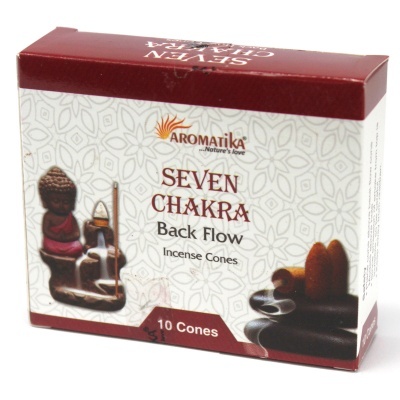 Caixa de incensos Aromatika Seven Chakra Back Flow com 10 cones