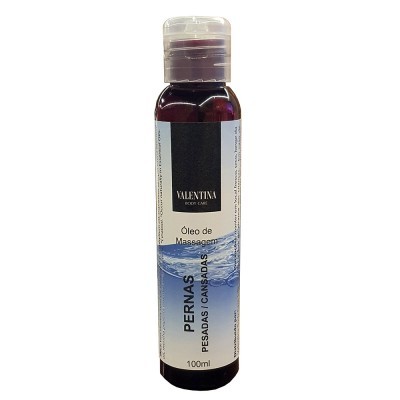 Frasco de óleo de massagem Valentina Body Care para pernas pesadas e cansadas