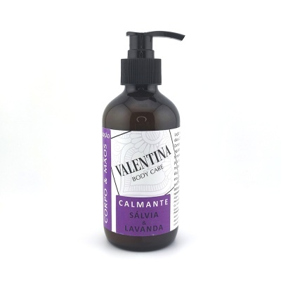 Loção corporal e para mãos Valentina Body Care calmante com sálvia e lavanda