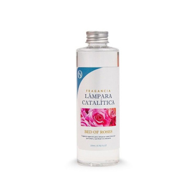 Frasco claro de fragrância para lâmpada catalítica com etiqueta de rosas