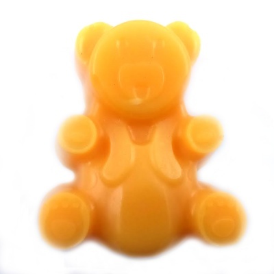 Figura de urso laranja em plástico brilhante