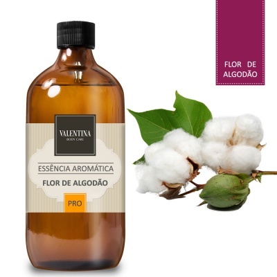 Frasco de essência aromática Valentina Body Care Flor de Algodão com ramo de algodão