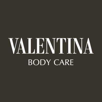 Logo VALENTINA BODY CARE em fundo escuro