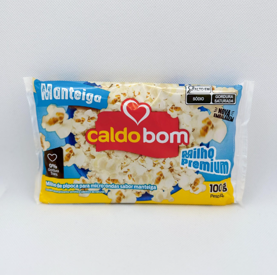 Pacote de milho de pipoca para micro-ondas Caldo Bom sabor manteiga