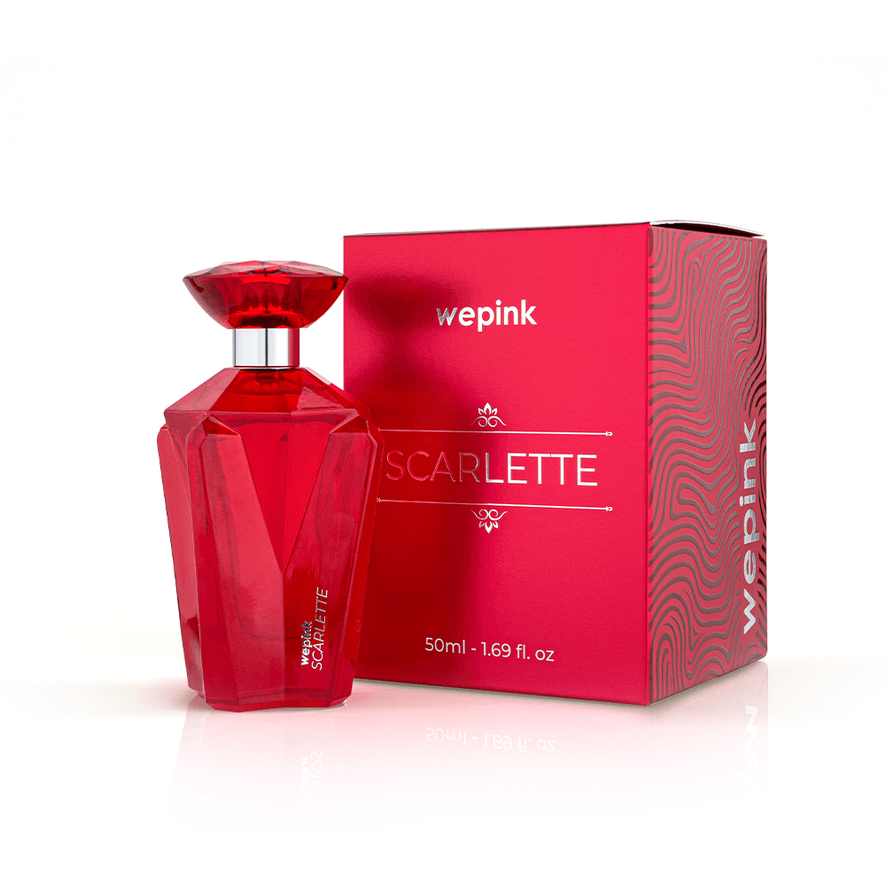 Perfume vermelho SCARLETTE com caixa vermelha wepink
