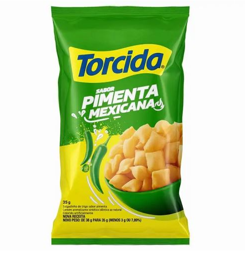 Pacote de salgadinhos Torcida sabor Pimenta Mexicana