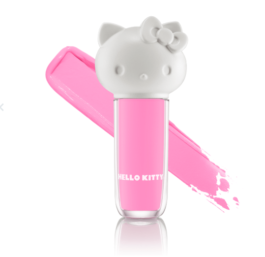 Lip gloss rosa com embalagem Hello Kitty