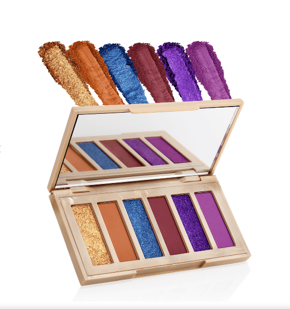 Paleta de sombras de olhos com cinco cores e espelho