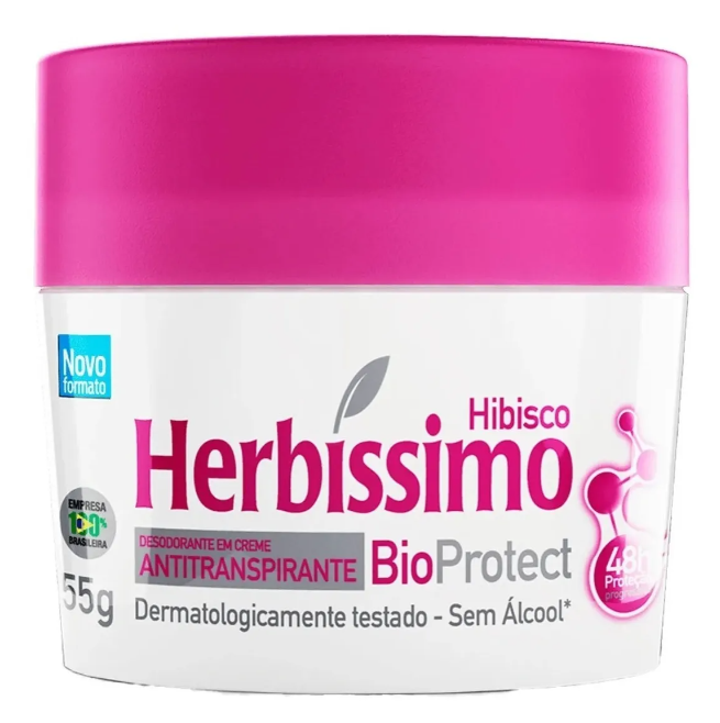 Desodorizante em creme Herbissimo Hibisco com tampa rosa