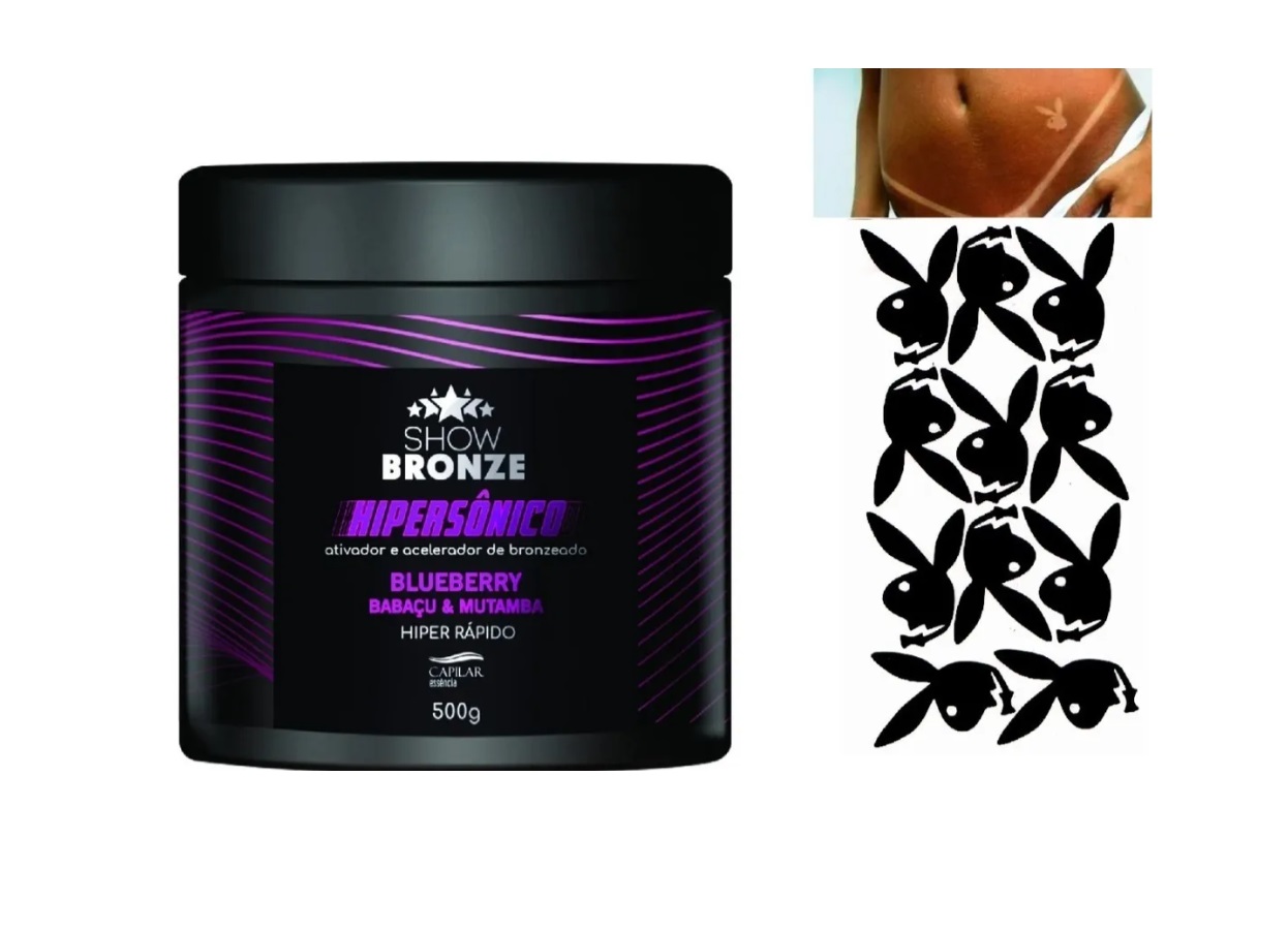 Embalagem preta de produto SHOW BRONZE IMPERDÍVEL blueberry 500g