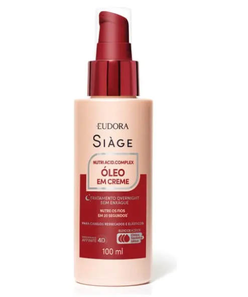 Frasco de óleo em creme para cabelo Eudora Siàge 100ml