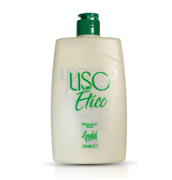 Frasco branco de máscara capilar Liso Etico com tampa verde