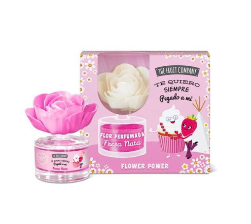 Difusor de aroma com flor em vidro e embalagem rosa decorada