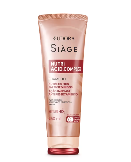 Tubo de champô Eudora Siàge Nutri Acid.Complex 250 ml rosa metálico