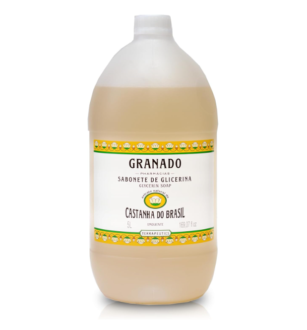 Frasco grande de sabonete de glicerina GRANADO Castanha do Brasil 5 litros