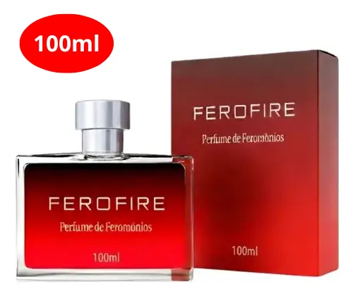 Frasco de perfume vermelho com embalagem igual e selo 100ml