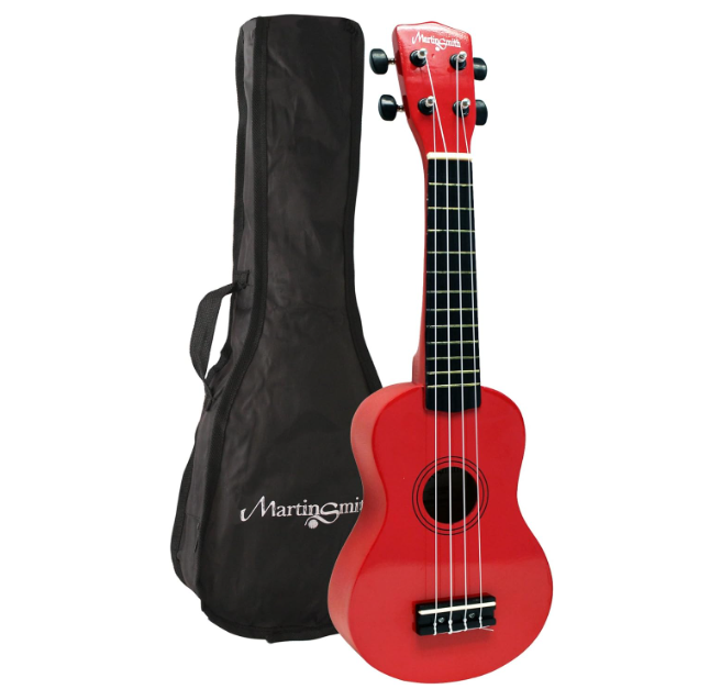 Ukulele vermelho com capa preta MartinSmith