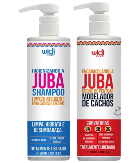 Dois frascos Widi Care shampoo e creme de pentear para cabelos cacheados