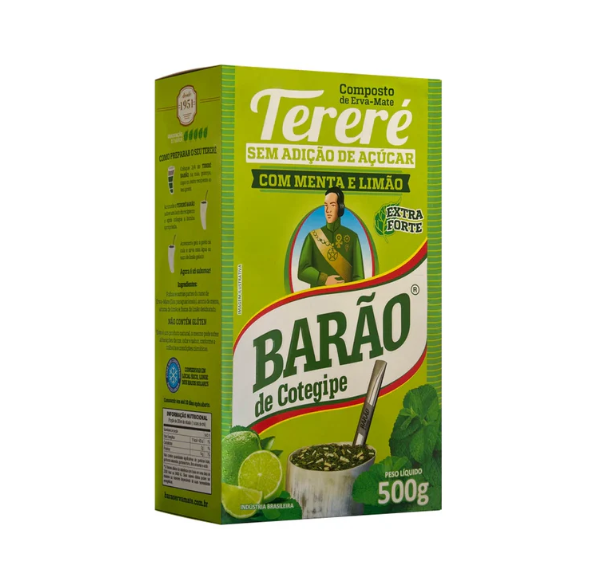 Embalagem verde de Tereré sem adição de açúcar com menta e limão