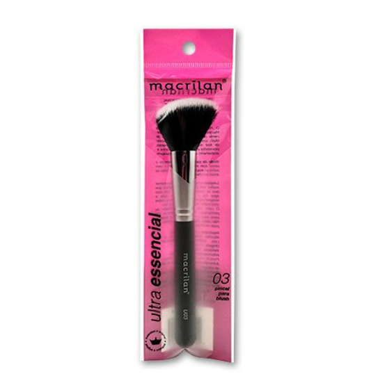 Pincel de maquilhagem Macrilan Ultra essencial em embalagem rosa