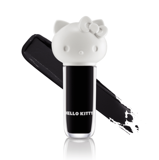 Verniz preto para unhas com tampa em forma de Hello Kitty