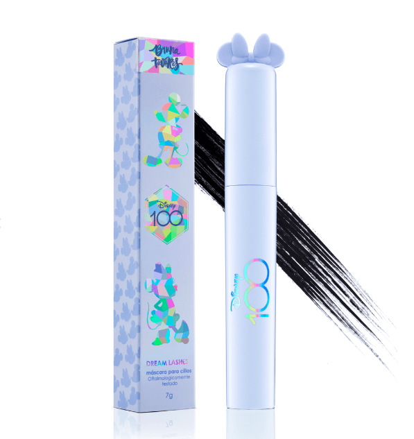Máscara para pestanas Dream Lashes Disney 100 anos com embalagem colorida e tubo cinzento claro