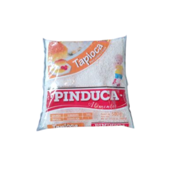 Pacote de tapioca Pinduca Alimentos 500 g branco, laranja e vermelho