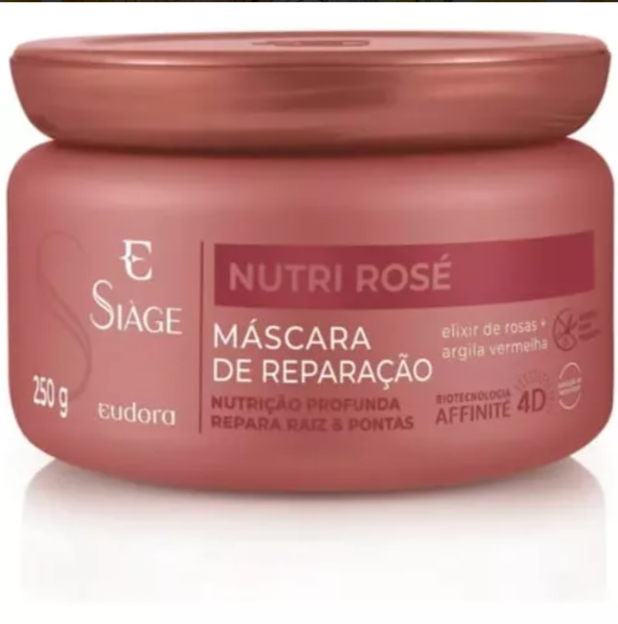 Frasco de máscara de reparação capilar Siàge Nutri Rosé 250g