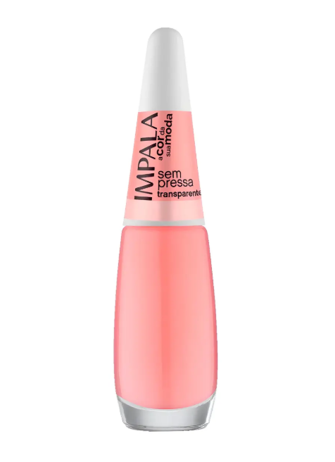 Frasco de verniz de unhas cor-de-rosa transparente Impala com tampa branca