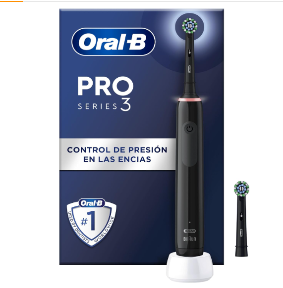 Escova de dentes elétrica Oral-B Pro Series 3 preta com embalagem azul
