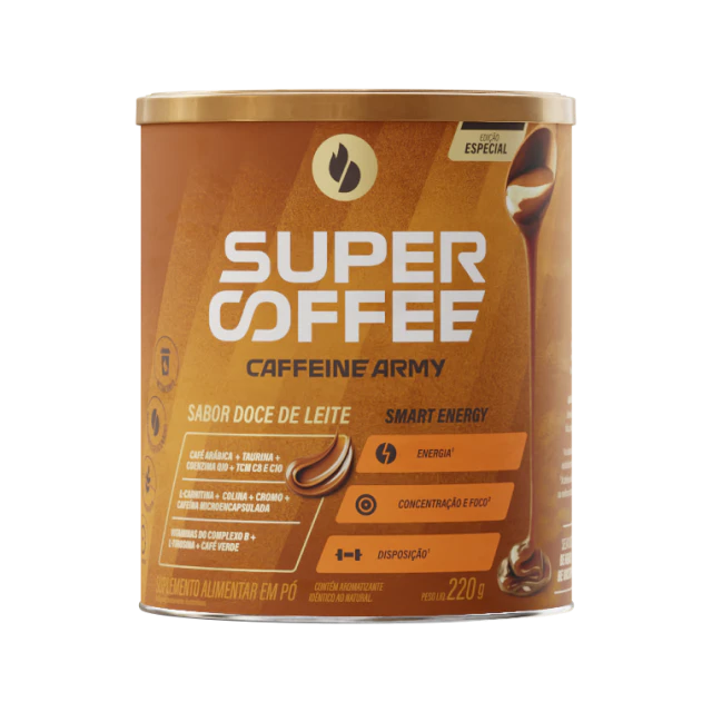 Embalagem de Super Coffee Caffeine Army sabor doce de leite